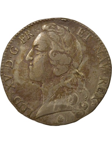 Louis XV Au Bandeau 1 écu Argent 1761 O Riom