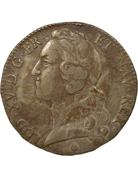 Louis XV Au Bandeau 1 écu Argent 1761 O Riom