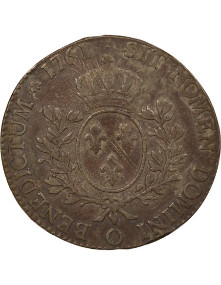 Louis XV Au Bandeau 1 écu Argent 1761 O Riom