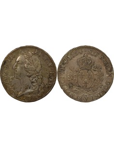 Louis XV Au Bandeau 1 écu Argent 1754 S Troyes