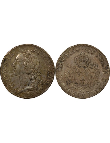 Louis XV Au Bandeau 1 écu Argent 1754 S Troyes