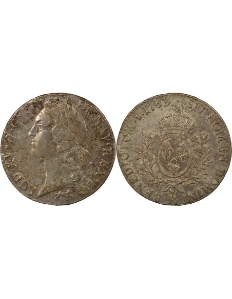 Louis XV Au Bandeau 1 écu Argent 1763 R Orléans