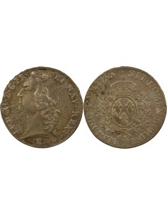 Louis XV Au Bandeau 1 écu Argent 1755 T Nantes