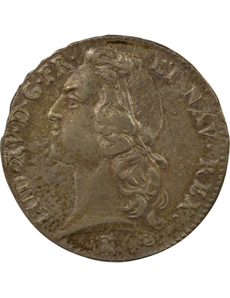 Louis XV Au Bandeau 1 écu Argent 1755 T Nantes