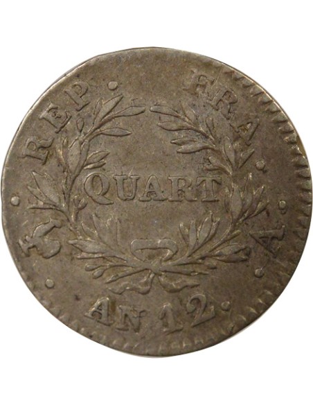 Roi d'Italie 1/4 franc Argent An 12 A - Paris