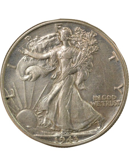USA Liberty Walking 1/2 dollars Argent 1943 Philadelphie
