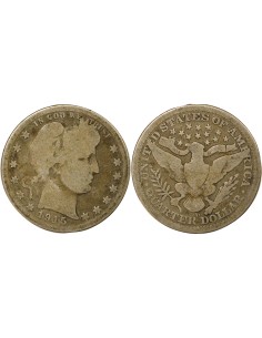 USA Barber 1/4 dollars Argent 1915 D - Denver