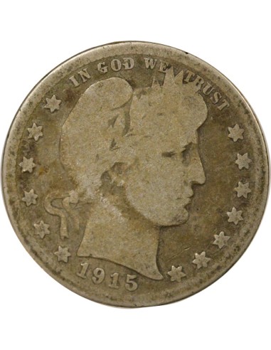 USA Barber 1/4 dollars Argent 1915 D - Denver