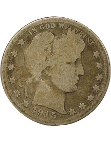 USA Barber 1/4 dollars Argent 1915 D - Denver