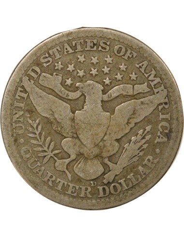USA Barber 1/4 dollars Argent 1915 D - Denver