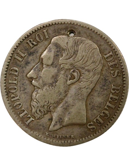 Roi des Belges En Français 50 centimes Argent 1881 B. Bruxelles