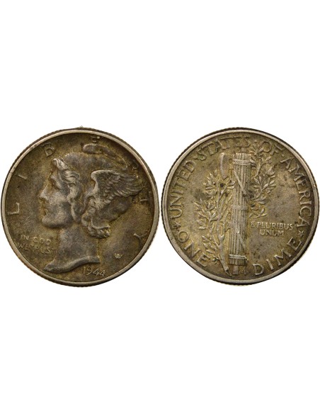USA Mercury 1 dime Argent 1944 Philadelphie