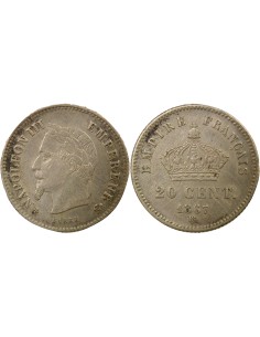 Napoléon III Tête Laurée 20 centimes Argent 1867 BB Strasbourg