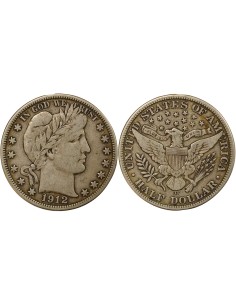 USA Barber 1/2 dollars Argent 1912 D - Denver