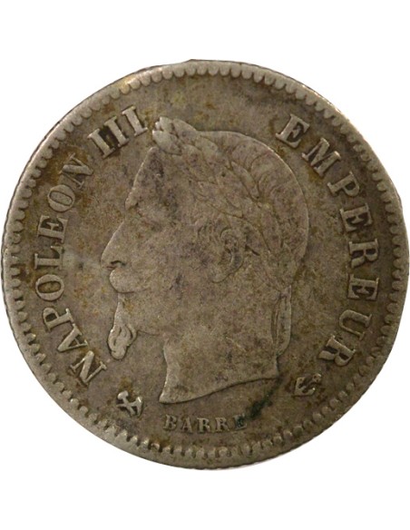 Napoléon III Tête Laurée 20 centimes Argent 1867 K Bordeaux