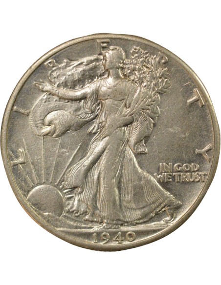 USA Liberty Walking 1/2 dollars Argent 1940 Philadelphie