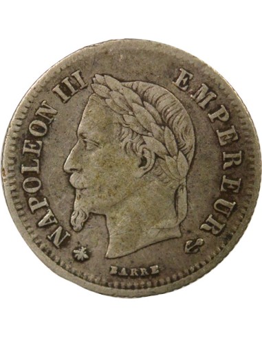 Napoléon III Tête Laurée 20 centimes Argent 1866 A - Paris
