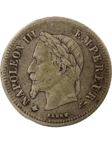 Napoléon III Tête Laurée 20 centimes Argent 1866 A - Paris