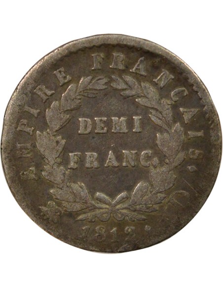 Roi d'Italie Empire 1/2 franc Argent 1812 D Lyon