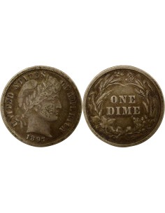 USA Barber 1 dime Argent 1897 Philadelphie