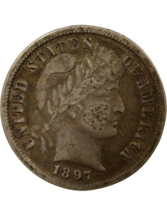 USA Barber 1 dime Argent 1897 Philadelphie 2