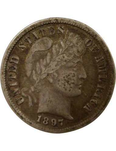 USA Barber 1 dime Argent 1897 Philadelphie