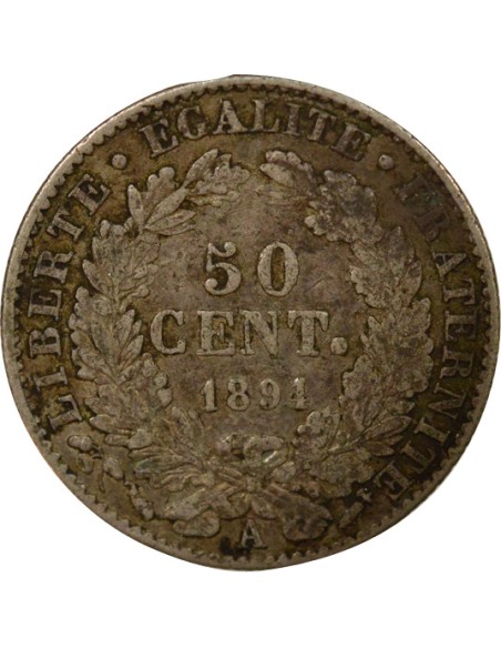 IIIe République 50 centimes Argent 1894 A - Paris