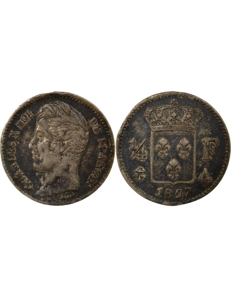 Charles X 1/4 franc Argent 1827 A - Paris