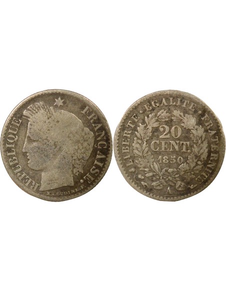 IIe République 20 centimes Argent 1850 A - Paris