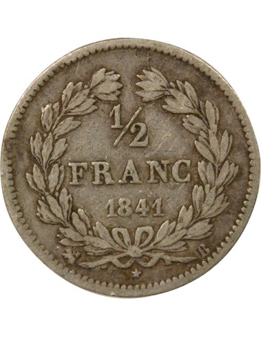 Louis-Philippe Ier 1/2 franc Argent 1841 B Rouen