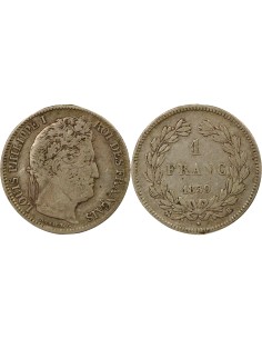 Louis-Philippe Ier Tête Laurée 1 franc Argent 1839 B Rouen
