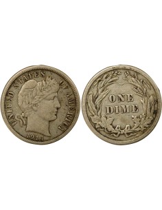 USA Barber 1 dime Argent 1914 Philadelphie