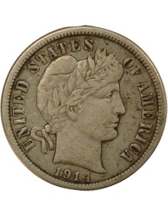 USA Barber 1 dime Argent 1914 Philadelphie 2