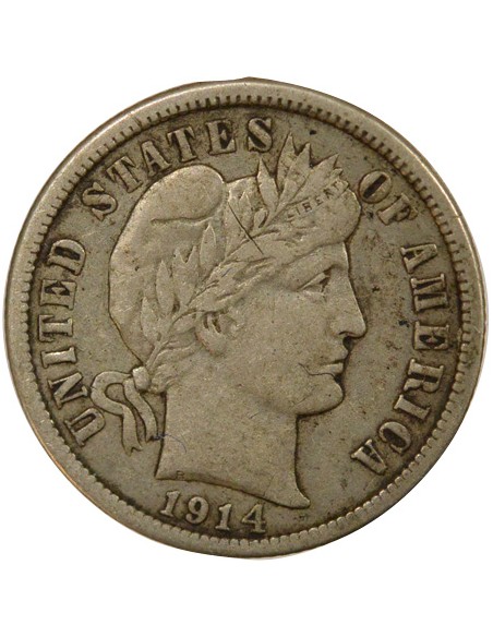 USA Barber 1 dime Argent 1914 Philadelphie