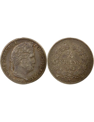 Louis-Philippe Ier 1/4 franc Argent 1842 A - Paris