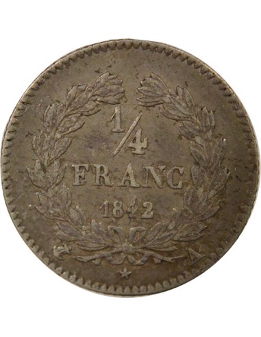 Louis-Philippe Ier 1/4 franc Argent 1842 A - Paris