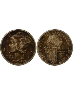 Dime Argent Mercury 1942 Philadelphie - Description Numismatique