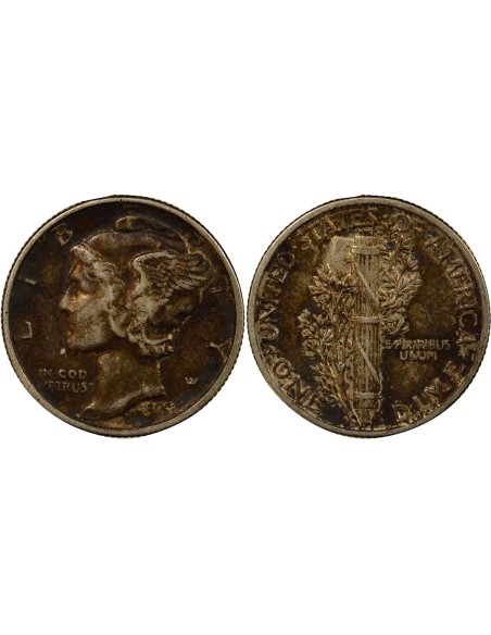 Dime Argent Mercury 1942 Philadelphie - Description Numismatique