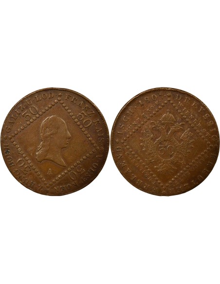 Autriche François I d'Autriche 30 kreuzer Cuivre 1807 A Vienne