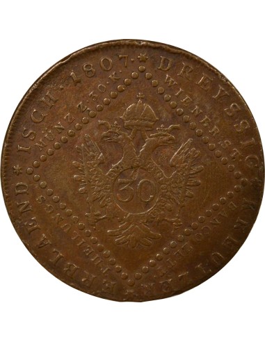 Autriche François I d'Autriche 30 kreuzer Cuivre 1807 A Vienne
