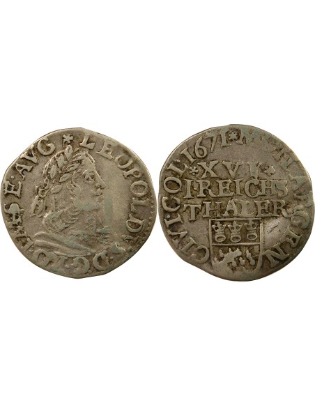 Etats-Allemands (Cologne) Léopold I du Saint Empire 1/16 thaler Argent 1671