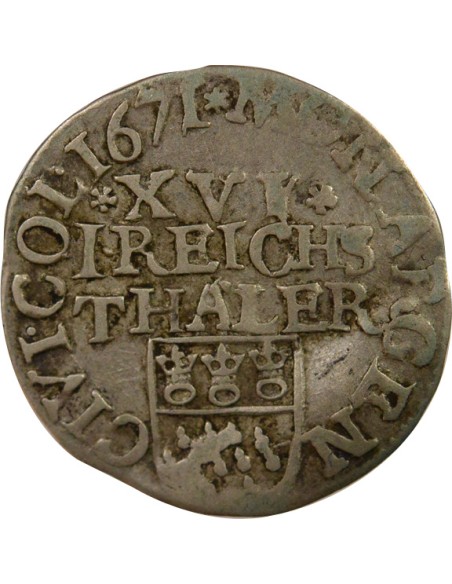 Etats-Allemands (Cologne) Léopold I du Saint Empire 1/16 thaler Argent 1671