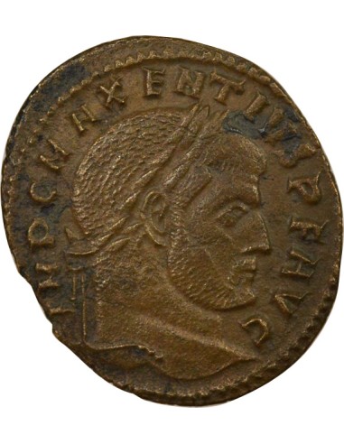 Rome Empire Maxence Temple hexastyle 1 nummus Cuivre 308-310 R Rome