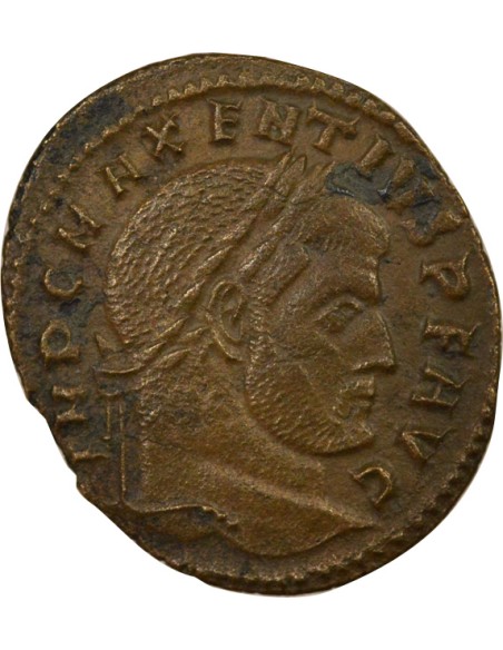 Rome Empire Maxence Temple hexastyle 1 nummus Cuivre 308-310 R Rome