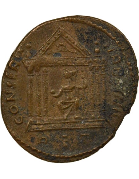 Rome Empire Maxence Temple hexastyle 1 nummus Cuivre 308-310 R Rome