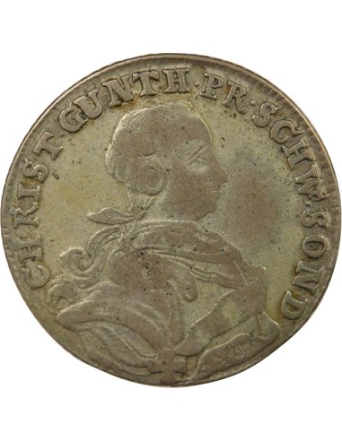 Etats Allemands (Schwarzbourg-Sondershausen) Frédéric-Auguste II 1/6 thaler Argent 1764