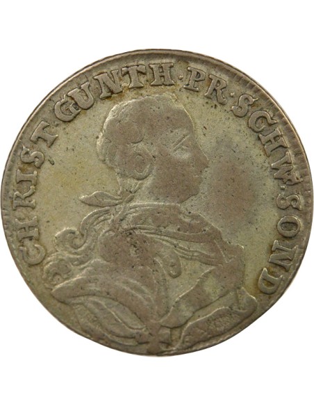 Etats Allemands (Schwarzbourg-Sondershausen) Frédéric-Auguste II 1/6 thaler Argent 1764