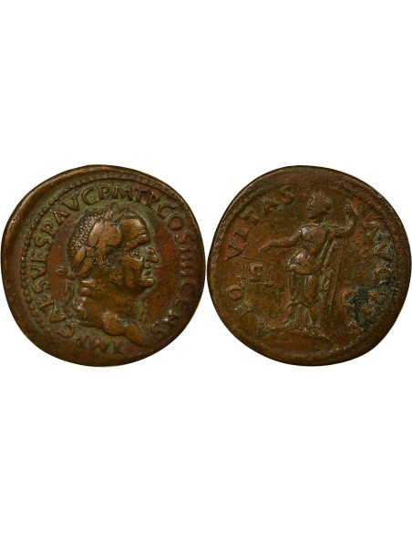 Rome Empire Vespasien Aequitas 1 as Cuivre 74 R Rome