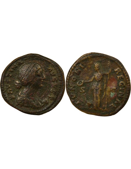 Rome Empire Faustine Jeune Junon 1 dupondius Laiton 161-175 R Rome