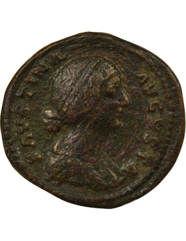Rome Empire Faustine Jeune Junon 1 dupondius Laiton 161-175 R Rome